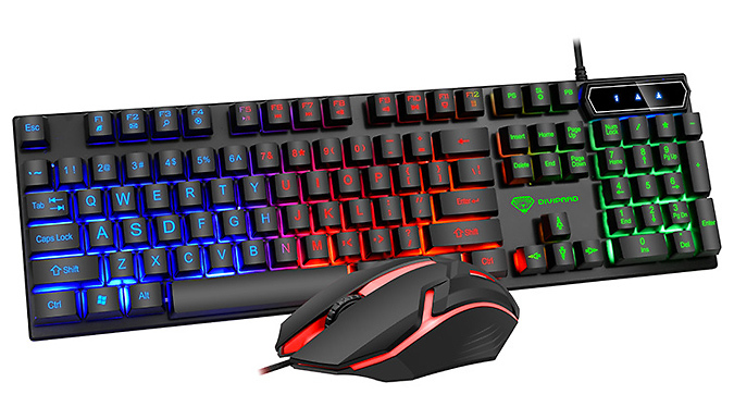 Gaming LED Backlit Keyboard and Mouse Set - 2 Colours from Discount Experts