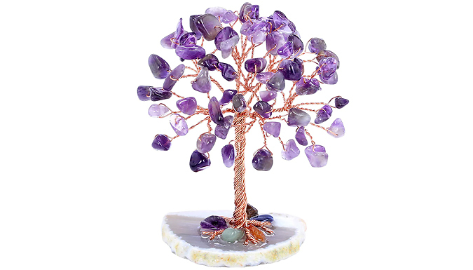 Crystal Tree on Agate Slice Base - 4 Colours at Discount Experts