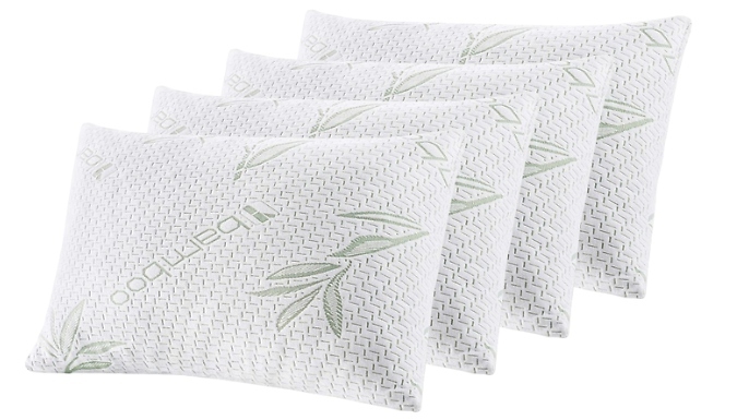 4-Pack of Bamboo Memory Foam Pillows at Discount Experts