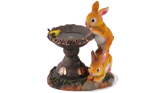 Solar Garden Bird Bath Animal Statue Light - 2 Designs from Discount Experts