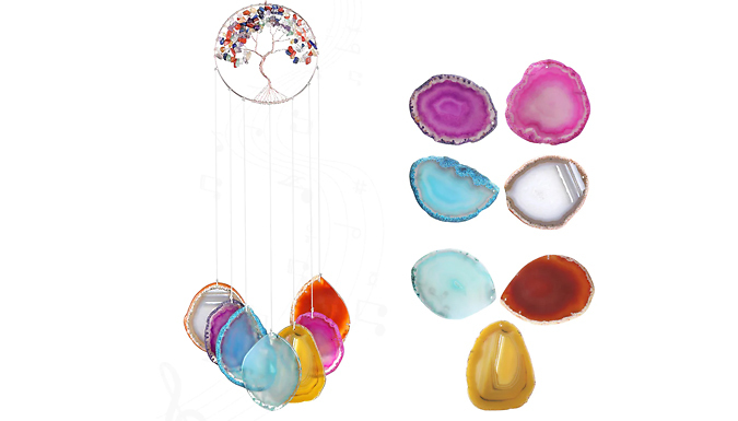 Tree of Life Chakra Crystal-Like Stone Wind Chime from Discount Experts