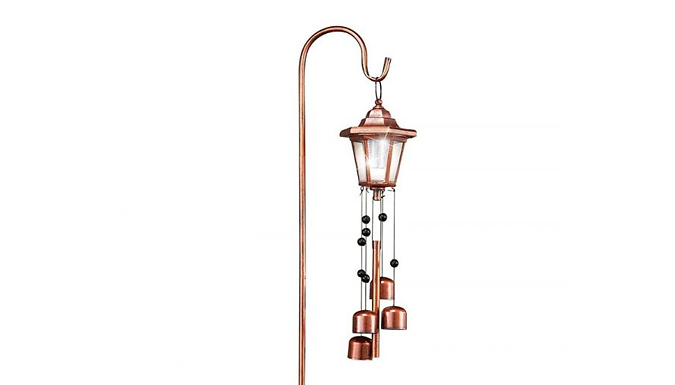Solar Wrought Iron Wind Chime Lantern with Stand from Discount Experts