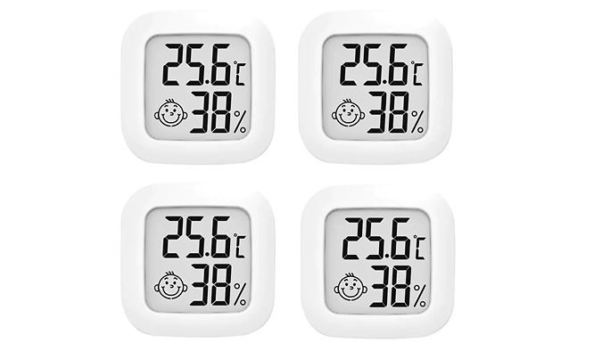 1, 2 or 4 Mini LCD Digital Hygrometer Indoor Thermometer from Discount Experts