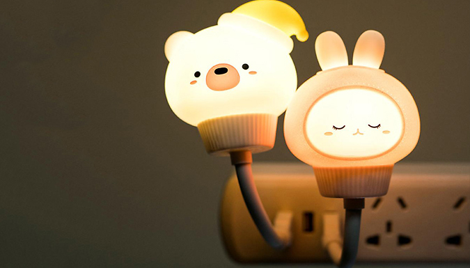 Animal USB Plug-In Remote Control Night Light - 4 Designs from Discount Experts