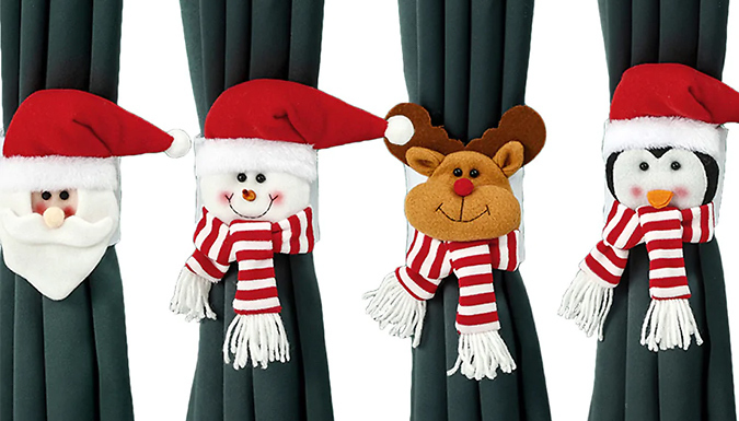 4-Piece Christmas Curtain Buckle Decoration Set from Discount Experts