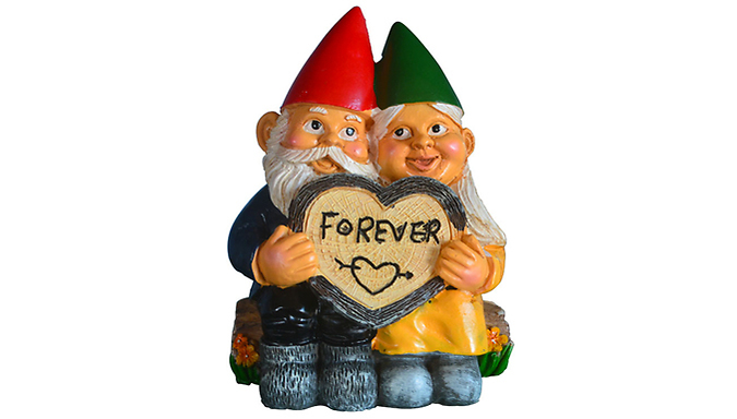 Cute Garden Gnome Couple Resin Statue at Discount Experts