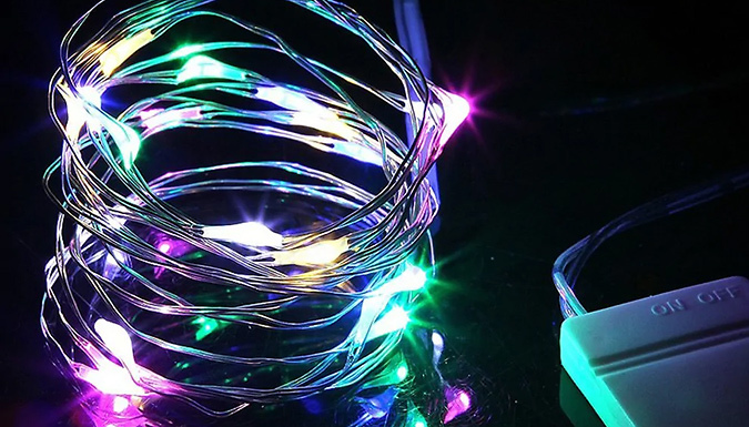 2, 4, 8 or 12 Battery Operated LED Fairy Lights - 3 Colours at Discount Experts