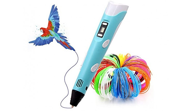 3D Printing Doodle Pen with LCD Screen & Filaments - 4 colours from Discount Experts