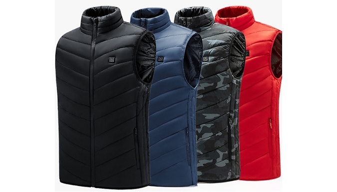 Mens Four Zone Heated Body Warmer - 4 Colours, 8 Sizes at Discount Experts