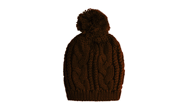 Unisex Knitted Pom Pom Beanie Hat - 3 Colours at Discount Experts