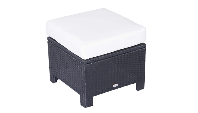 Rattan Garden Stool with Seat Cushion from Discount Experts