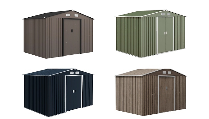 9ft x 6ft Metal Garden Storage Shed – 5 Colours! 9ft x 6ft Metal Garden Storage Shed – 5 Colours!