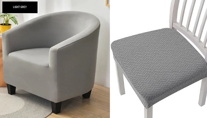 Spandex Chair or Sofa Chair Slipcovers - 12 Colours, 2 Designs at Discount Experts