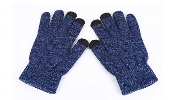 1, 2 or 3 Pairs of Touchscreen Winter Gloves - 3 Colours from Discount Experts