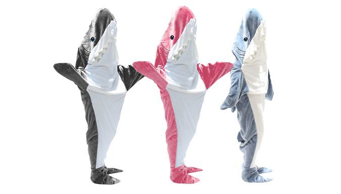 Hooded Shark Blanket - 3 Sizes & 3 Colours from Discount Experts