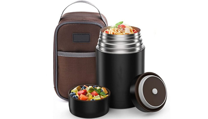 Vacuum Insulated Thermal Food Jar Set - 5 Colours & 2 Sizes at Discount Experts