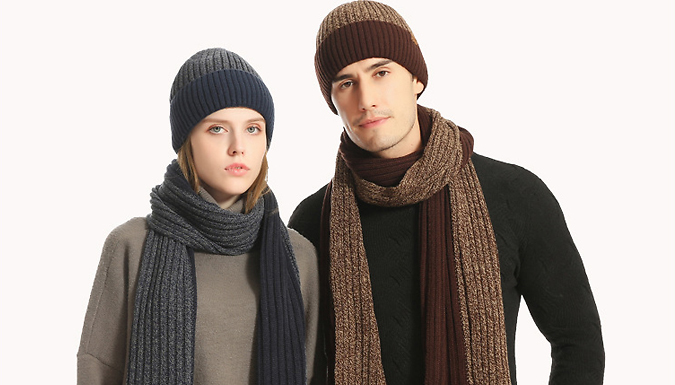 3-Piece Winter Scarf, Gloves, & Hat Set - 5 Colours at Discount Experts
