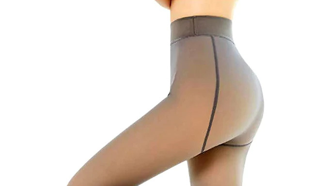 Fake Translucent Fleece Tights – 3 Colours & 2 Sizes Deal Price £9.99