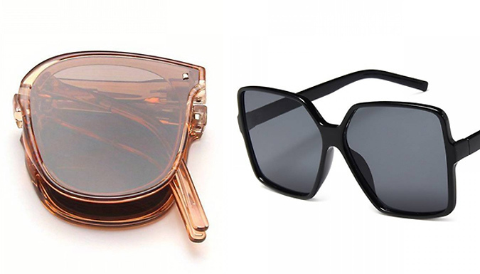 Sunglasses with Pouch, Cleaning Cloth & Necklace - 11 Designs at Discount Experts