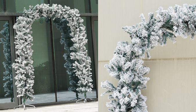 Indoor 8ft Flocked Snow Effect Christmas Tree Arch Indoor 8ft Flocked Snow Effect Christmas Tree Arch