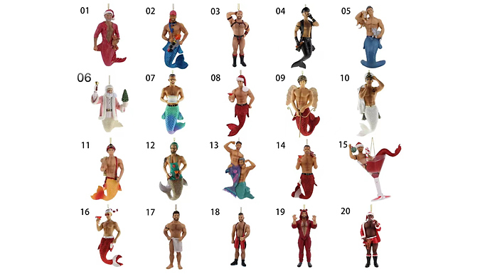 Sexy Mermen Christmas Tree Decorations - 20 Styles at Discount Experts