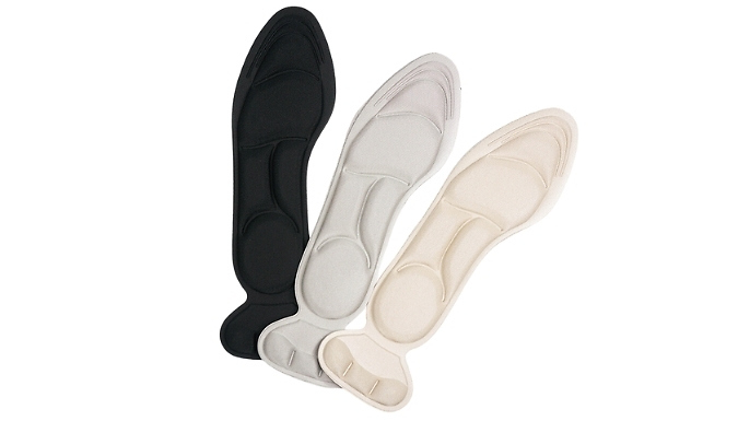 1, 2 or 3 Pairs of 5D Sponge Insoles with Heel Protector - 3 Colours, 2 Styles from Discount Experts