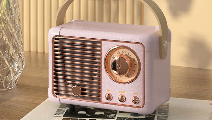 Portable Vintage-Style Wireless Speaker - 5 Colours from Discount Experts