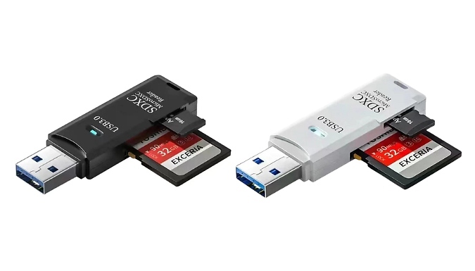 2-in-1 Micro SD Card Reader - 2 Colours at Discount Experts