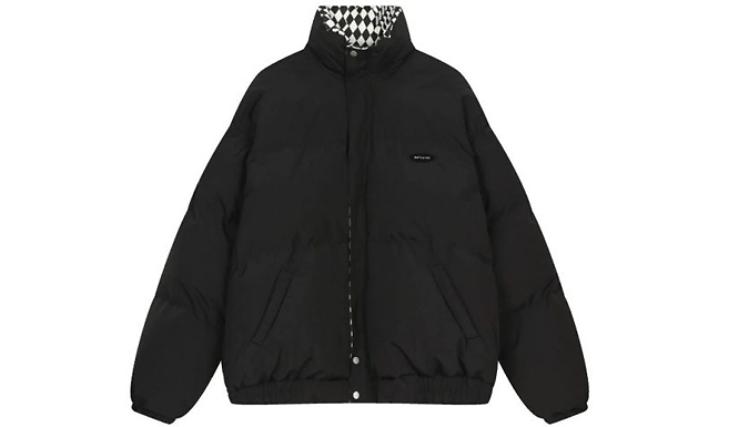 Checkerboard Lining Warm Puffer Jacket - 4 Colours at Discount Experts
