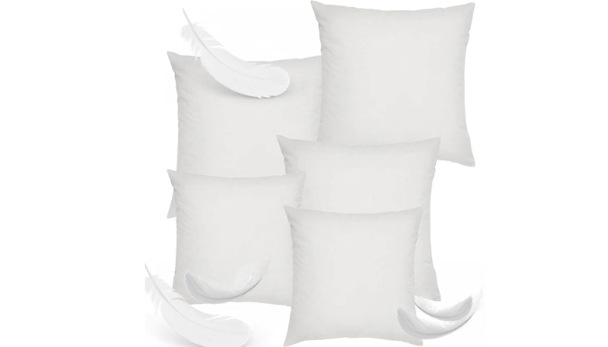 2, 4, 6 or 8-Pack of Duck Feather Cushion Pads - 5 Sizes at Discount Experts