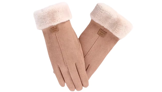 Sherpa-Lined Touchscreen Gloves - 4 Colours