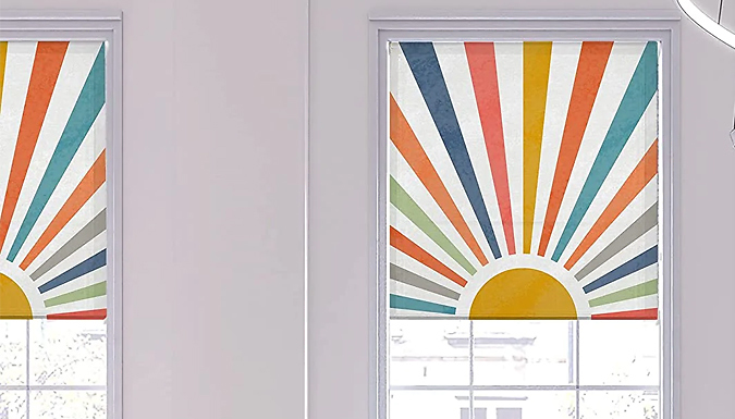 Painted Sun Blackout Roller Blinds - 6 Sizes at Discount Experts