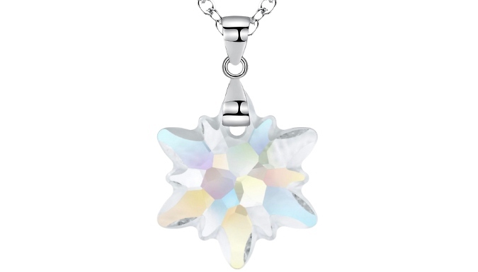 Premium Snowflake Necklace Made with Swarovski Crystal from Discount Experts