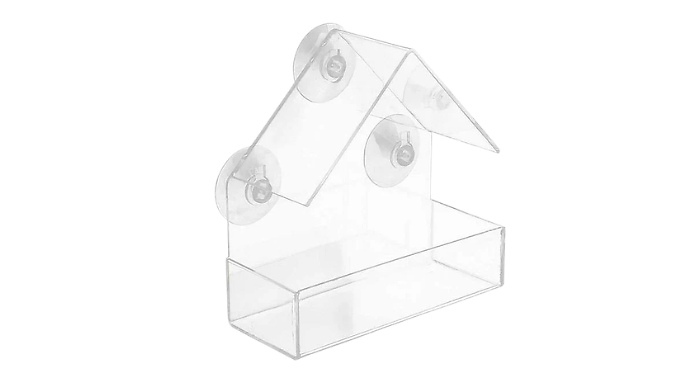 Acrylic Window Bird Feeder - 1 or 2 Pack. at Discount Experts