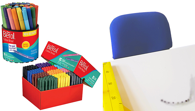 Berol Felt Tip Broad Point Colouring Pens – 42 or 288-Pack Deal Price £17.99