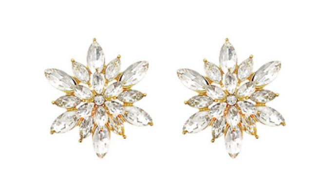 Snowflake Faux Diamond Gem Earrings from Discount Experts