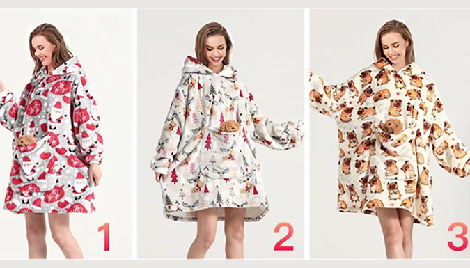 Christmas Cosy Extra Thick Wearable Blanket - 10 Designs at Discount Experts