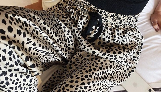 Animal-Print Wide Leg Trousers from Discount Experts