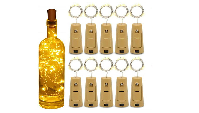 2 or 8-Pack LED Bottle Top Fairy String Lights from Discount Experts