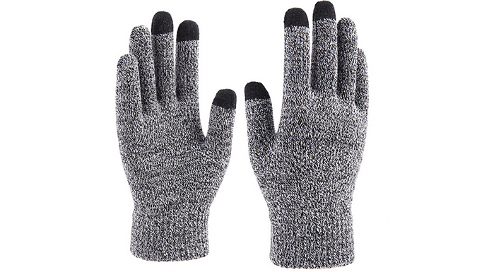 Touchscreen-Compatible Knitted Winter Gloves - 6 Colours from Discount Experts