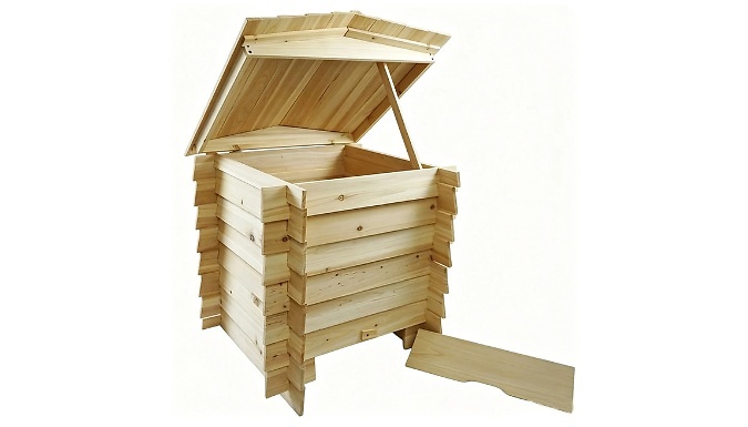 300L Wooden Slatted Garden Compost Bin