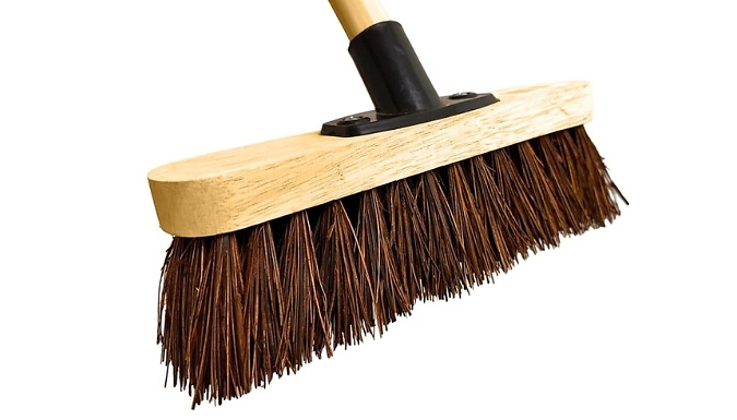 1 or 2-Pack of Heavy-Duty Outdoor Brooms - 2 Bristle Types, 2 Sizes. from Discount Experts