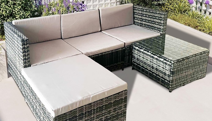 3-Seater Rattan Garden Corner Sofa Set – 2 Colours 3-Seater Rattan Garden Corner Sofa Set – 2 Colours
