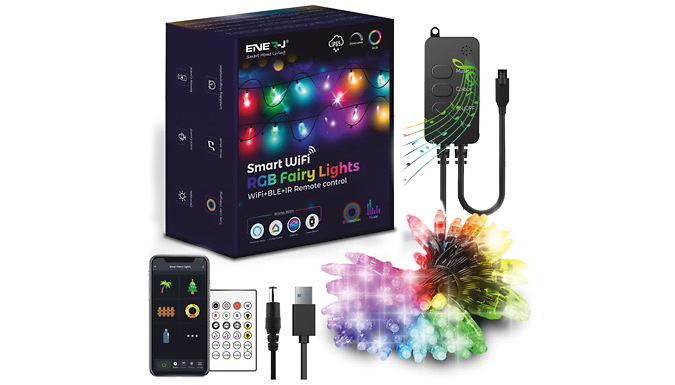 Smart 5-Meter RGB Fairy Lights W/ Remote Control from Discount Experts