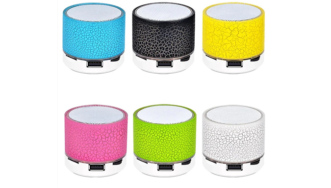 Crackle LED Light Mini Wireless Speaker - 6 Colours. from Discount Experts