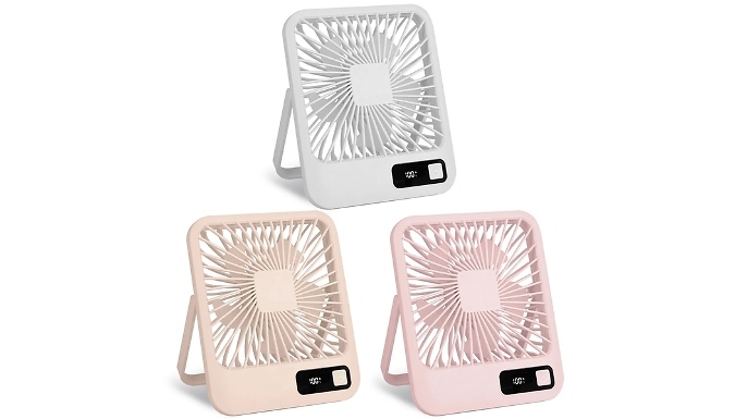 Foldable Desk Fan with LED Display - 3 Colours. at Discount Experts