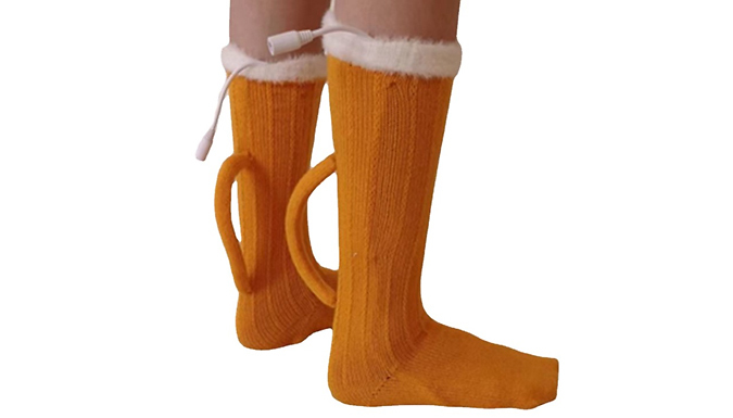Novelty Heated Beer Cup Socks at Discount Experts