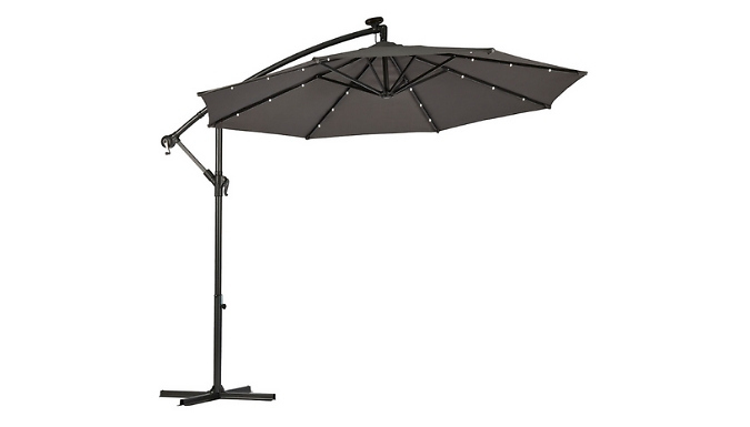 Solar-Powered LED Parasol & Cover - 4 Colours from Discount Experts