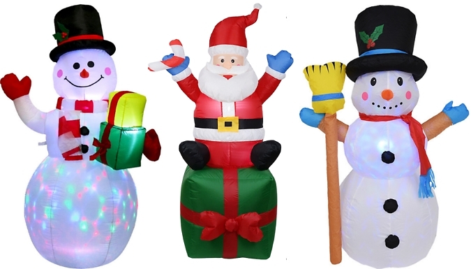 Inflatable Light-Up Christmas Character Decorations - 3 Designs from Discount Experts