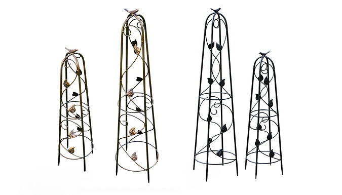 2-Pack of Garden Gear Metal Ornamental Obelisks - 2 Colours at Discount Experts